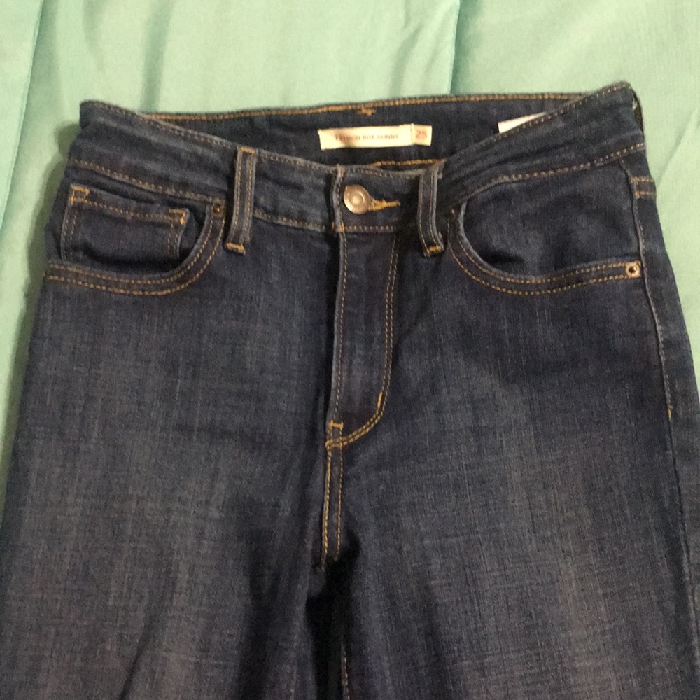 High rise skinny jeans